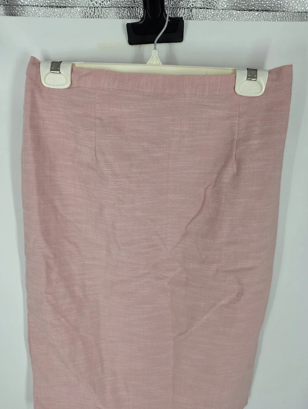 NWT Alfred Dunner 8 Pink Tearose Stretch Midi Pencil Skirt Primrose Garden Cotto